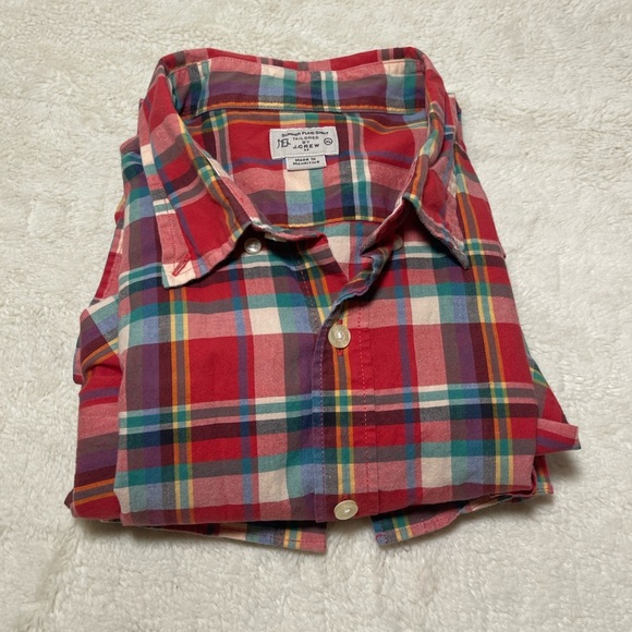 J. Crew Red and Green Plaid Casual Shirt - Picture 6 of 7